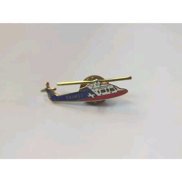 Skymed Air Care Team Rescue Medical Helicopter Pin Pinback - Picture 1 of 4